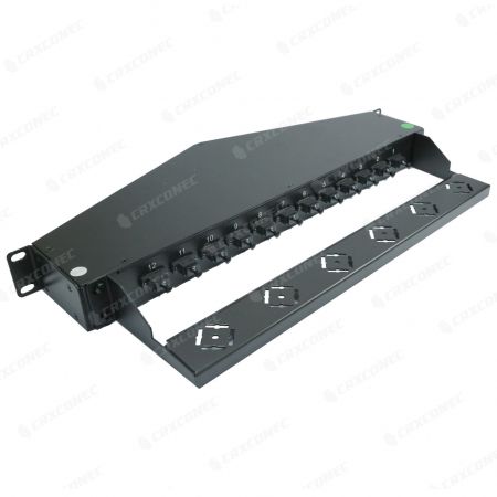 1U 144 Port Angled  MTP To LC Fiber Optic Panel For Rack Mount